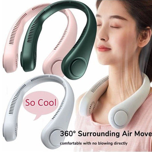 Premium Bladeless Portable Neck Fan - 360° Hands-Free Cooling